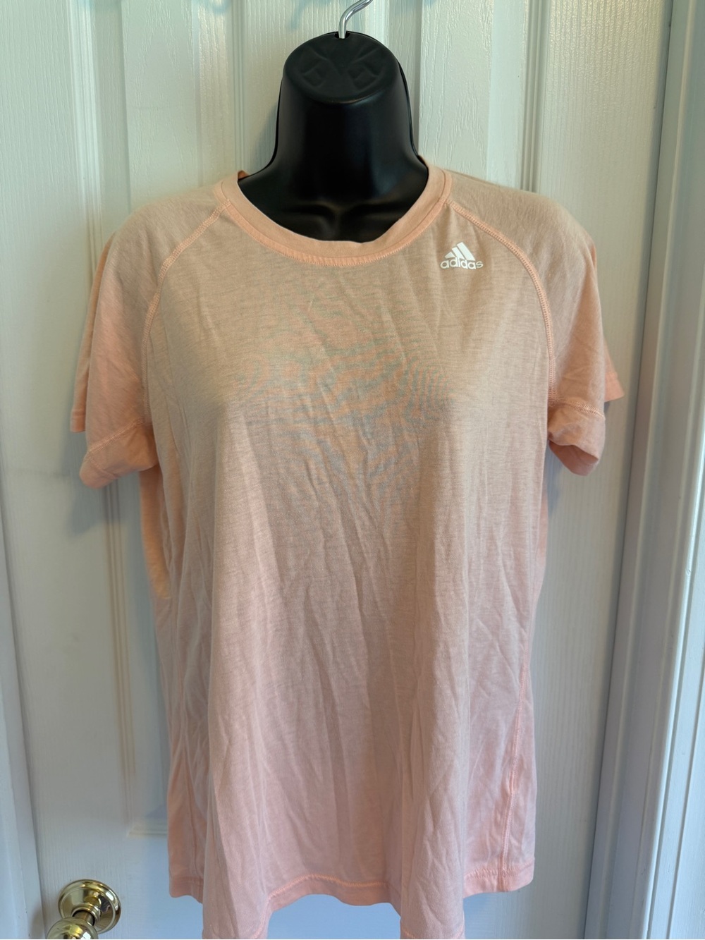 Adidas Women's Light Peach Crew Neck Performance Tee